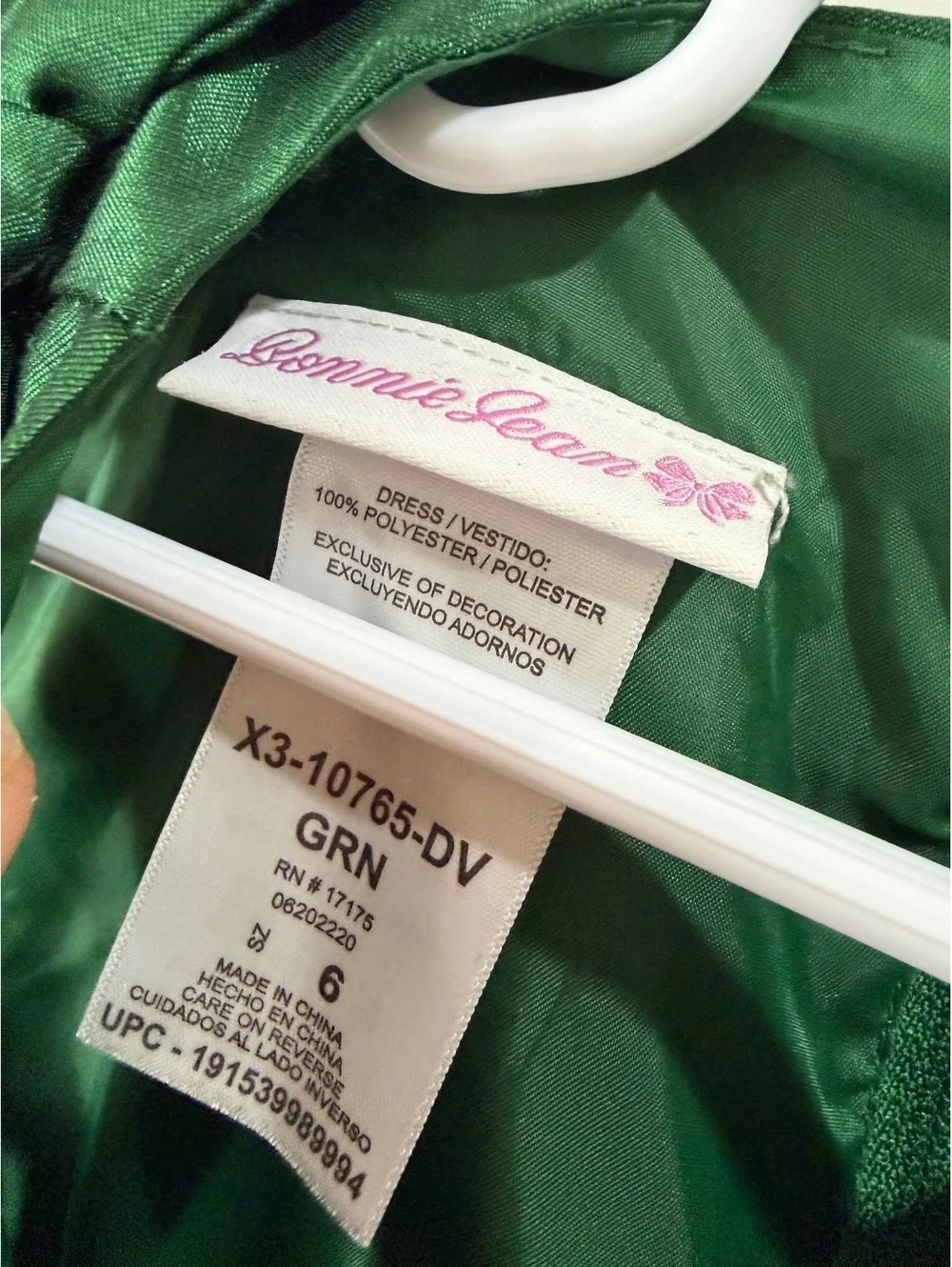 Bonnie Jean Girls Green Formal Dress Size 6 with Tulle and Decorative Waistband